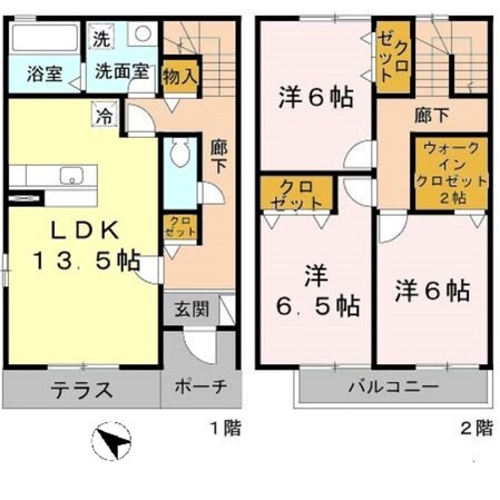 ヴィラ・コルナス　Ｂ棟の物件間取画像